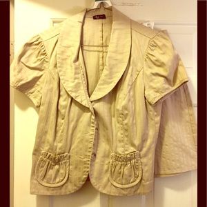 Sexy Tan Skirt Suit!